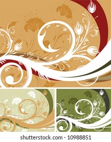 Flower background with variant color, element for design, vector illustration