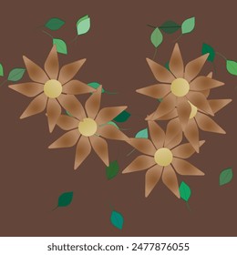 Fondo de la flor, Vector abstracto, patrón floral sin costuras, flores aisladas, Fondo de pantalla sin costuras, textura de fondo, forma de hoja, patrón de ornamento, diseño floral, acuarela de flores