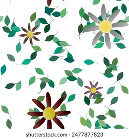 Fondo de la flor, Arte vectorial, adornos Vector, silueta de la hoja, diseño del Vector, forma de la hoja, fondo verano, Fondo de pantalla sin costuras, patrones de flores, fondo floral, hojas aisladas