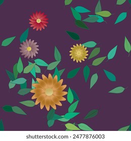 Flower background, vector art, petals pattern, leaf silhouette, ornamental pattern, floral pattern, seamless texture, leafs isolated, background design, flowers watercolor, flower bouquet