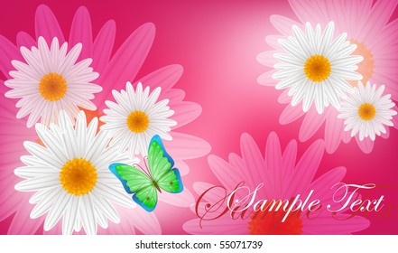 Flower background. Vector the butterfly on a flower