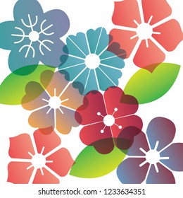 Flower background vector. Cherry blossom template. Floral symbol.