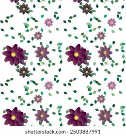 Fondo de flores, fondo de Vector, diseño floral, textura de fondo, textura sin costuras, fondo de pétalos, Vector abstracto, flores aisladas, adornos Vector, hojas Vector