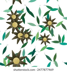 Fondo de flores, Vector de flores, hojas de Vector, fondo abstracto, diseño de Vector, flores aisladas, fondo de pétalos, patrón de pétalos, Vector floral, flores de primavera, fondo de verano