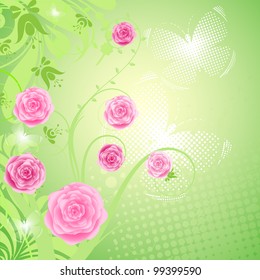 flower background, vector Illustration
