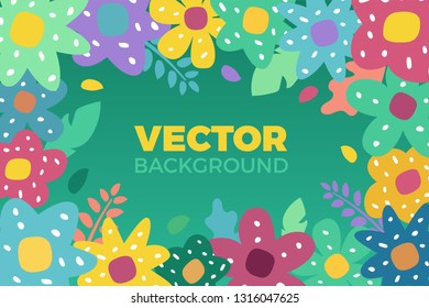 Flower background. Vector illustration in trendy flat style.