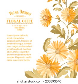 Flower background with violet flowers for yor wedding design in provence style. Vector illustration.