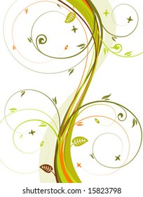 Flower background with wave pattern, element for design, vector illustration