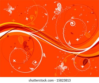 Flower background with wave pattern, element for design, vector illustration