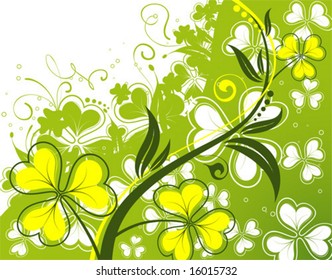 Flower background with wave pattern, element for design, vector illustration