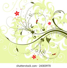 Flower Background with wave pattern, element for design, vector illustration