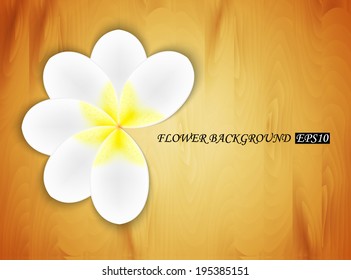 Flower background with wood texture. EPS10 vector