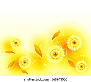 Flower Background_Dancing sunflower
