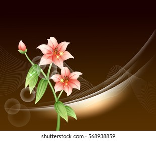 Flower Background_Flowers and lines