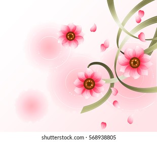 Flower Background_Flowers and Ribbons