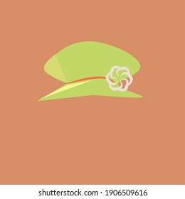 Ein floraler Hintergrund, Regenschirm, Schuhe und Dame-Hut-Symbol