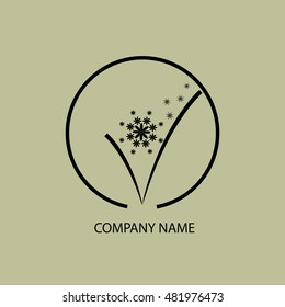 Flower badge in circle.Vector illustration