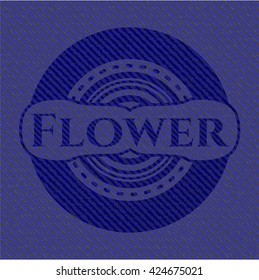 Blumenschild mit Denim-Textur
