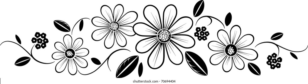 Black And White Flowers Images Clip Art