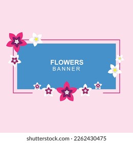 FLOWER BANNER WITH FRAME AND FLOWERS