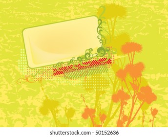 Pancarta de flores. Colores cálidos