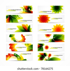 Flower banners set