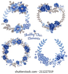 Flower Banners and Tags - for your design and scrapbook - in vector