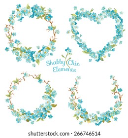 Flower Banners and Tags - for your design and scrapbook - in vector