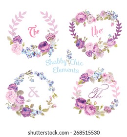 Flower Banners and Tags - for your design and scrapbook - in vector