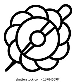 Flower barrette icon. Outline flower barrette vector icon for web design isolated on white background