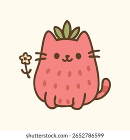 Flower Barry the Cat Sticker Vector Art
