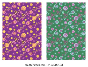 Flower based seamless floral pattern vector design