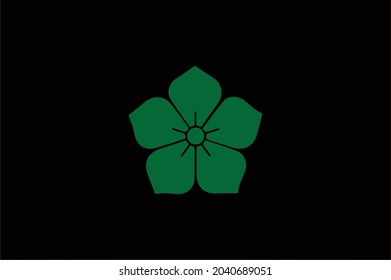 flower Basic and elegant minimal artistic design in blue initial based Icon logo-vector