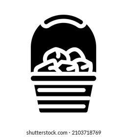 flower basket glyph icon vector. flower basket sign. isolated contour symbol black illustration