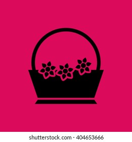 Flower Basket Icon. Eps-10.