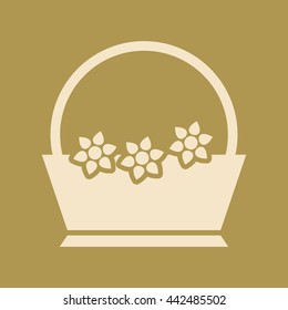 Flower Basket Icon. Eps-10.