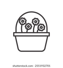 Flower Basket Icon isolated on white background. Vector icon.