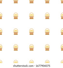 flower basket icon pattern seamless isolated on white background. Editable flat flower basket icon. flower basket icon pattern for web and mobile.