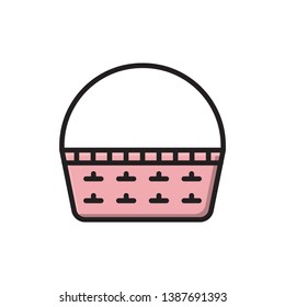 flower basket icon vector filled outline design