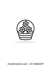 Flower Basket, Icon Vector Illustration, Eps 10