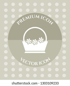 Flower Basket Icon for Web. Application, Software & Graphic Design.