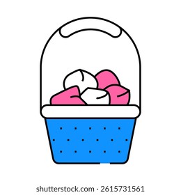 flower basket line icon vector. flower basket sign. isolated symbol illustration
