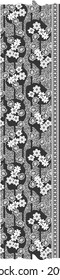 Flower and batik with border for fabric print, embroidery use