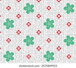 Flower and batik Design pattern Use For Fabric print, background, wallpaper.