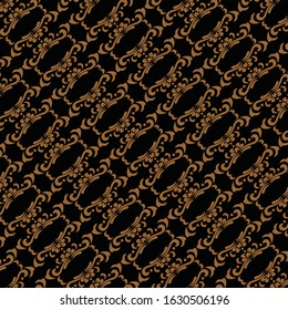 Flower batik pattern with points and curve line. Batik vector background. Traditional ornament. Ornament for fabric, wallpaper, packaging. Decorative print