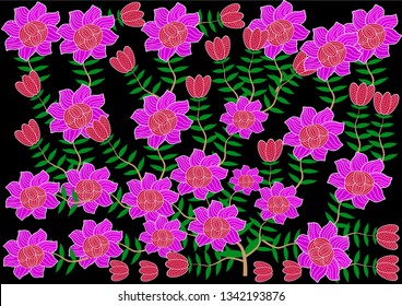 flower batik various forms of variety and Indonesian culture