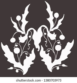 Flower with beads. Vector illustration.