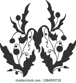 Flower with beads. Vector illustration.