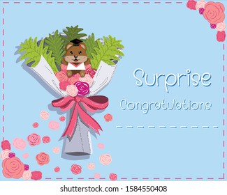 flower and bear gift for education knowledge for high school