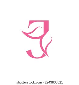 flower beautiful beauty logo letter J